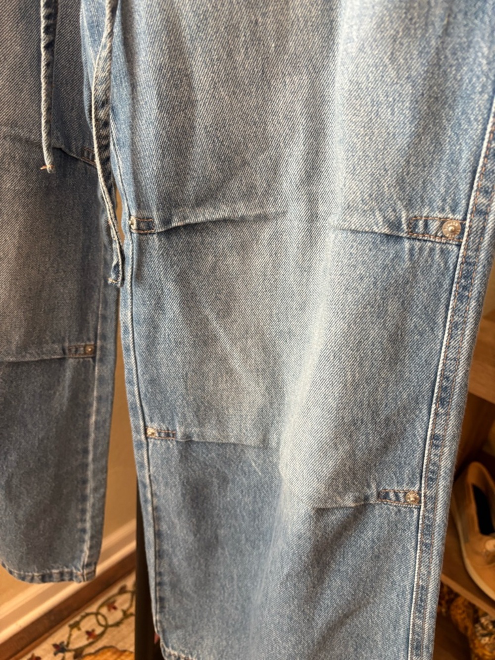 Rewash Light Blue Wide-Leg Patchwork Jeans - Picture 5 of 6